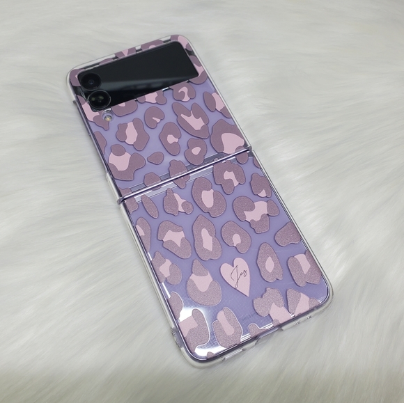 Samsung Galaxy Z Flip 3 Case Leopard Print Clear Case - Picture 4 of 7